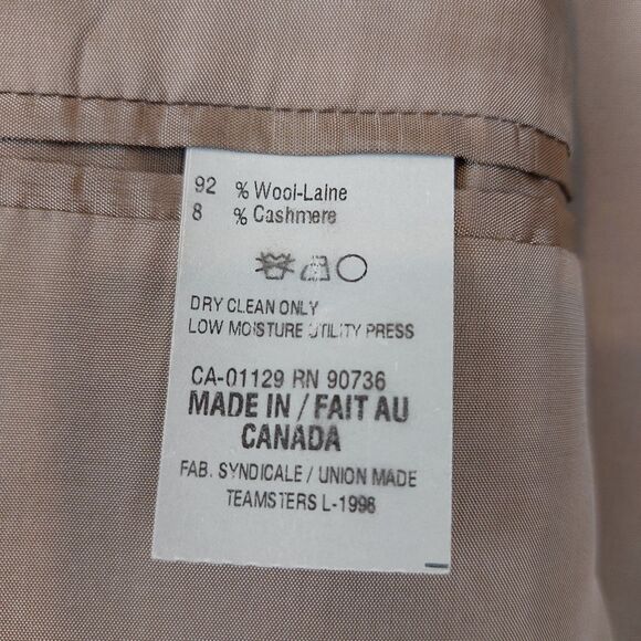 Lauren Ralph Lauren 2 Piece Suit Mens 52R Pants 50x28.5 Wool Cashmere Brown - Picture 5 of 12